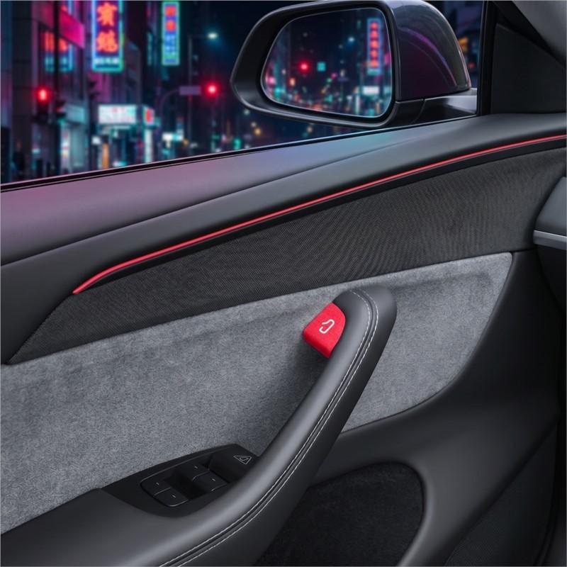 For Tesla New Model 3 Y Juniper Highland Car Open Door Button Stickers Armrest Window Lift Button Switch Interior Accessories