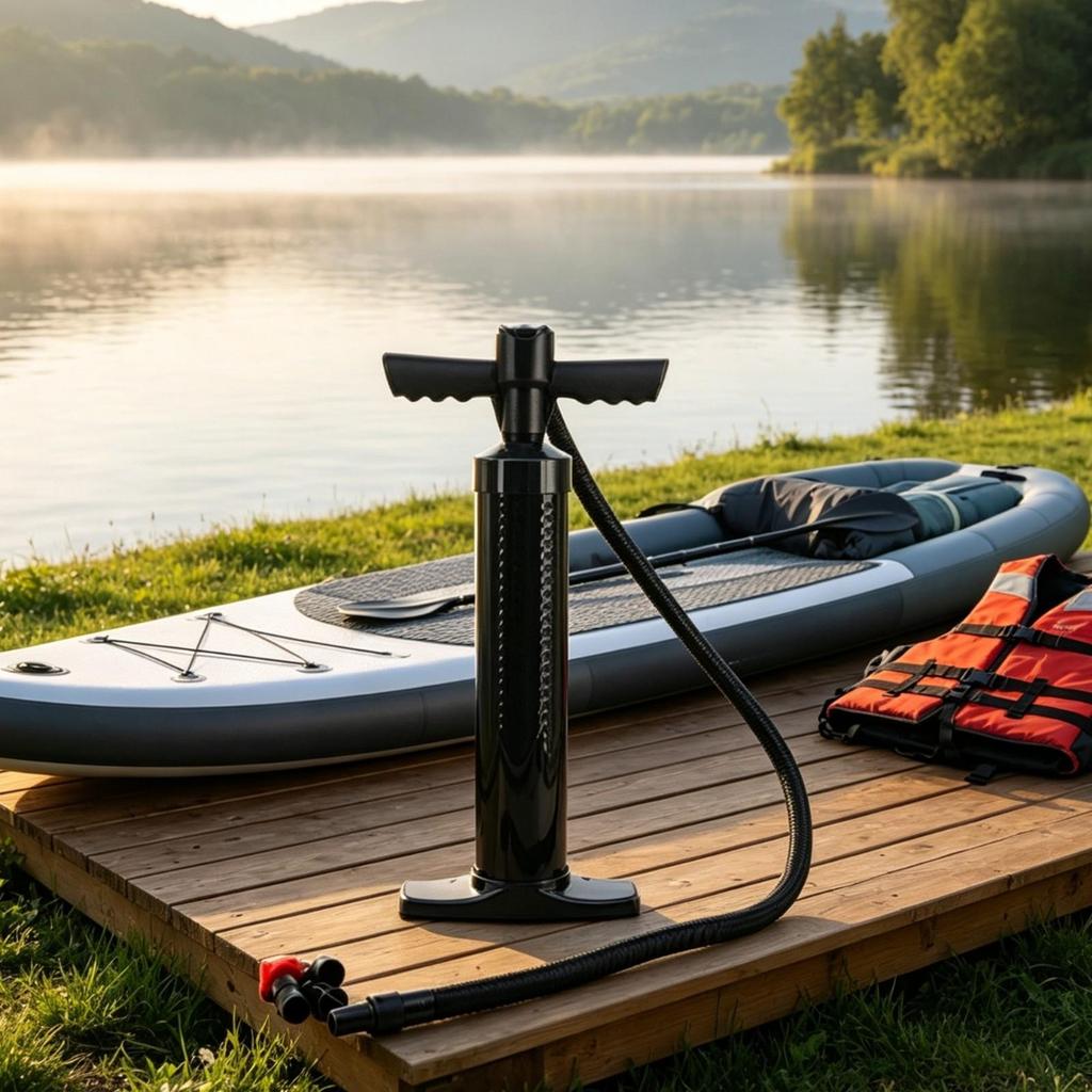 Hand Pump with Hose Compact Inflator Easy to Use for Paddlers