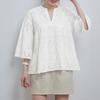 ZANZEA Blusa da Donna Casual con Scollo a V, Maniche a 3/4, Larga, Patchwork di Pizzo all'Uncinetto