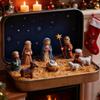 Resin Nativity Scene Statue Jar Acrylic Figurine Home Scene Nativity Christmas Figurine Table Room Studio Office Cafe Ornam O5B7
