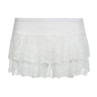 Ballet Style Basic Solid Color High Waist Elastic Double Layer Lace Cake Skirt Young Female Slim Dance Miniskirt Pants