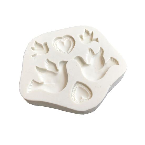 Romantic Heart Silicone Mold Love Bird DIY Decor Fondant Cake Kitchen Bakeware