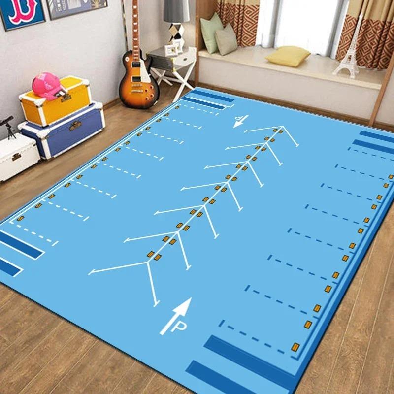 Transportation Track Crawling Mat Children's  Living Room Carpet Non-slip Machine Washable Area Rug for Kid’s Bedroom Floor Mat