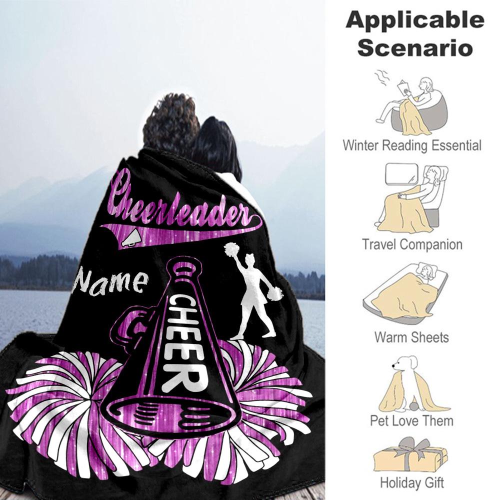 Cheer Personalized Name Blanket Cozy Personalized Blanket Comfortable Suitable for Chair Nap Sofa Living Room Four Seasons Multipurpose