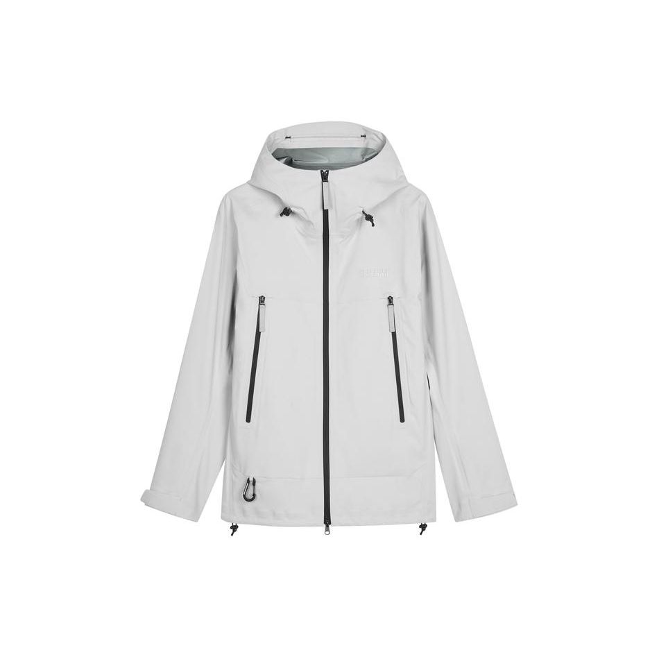 Skechers Solid Color Waterproof Windproof Zip Breathable Moisture-Wicking Jacket Men jackets Moon-Gray L124M017-00MV XL