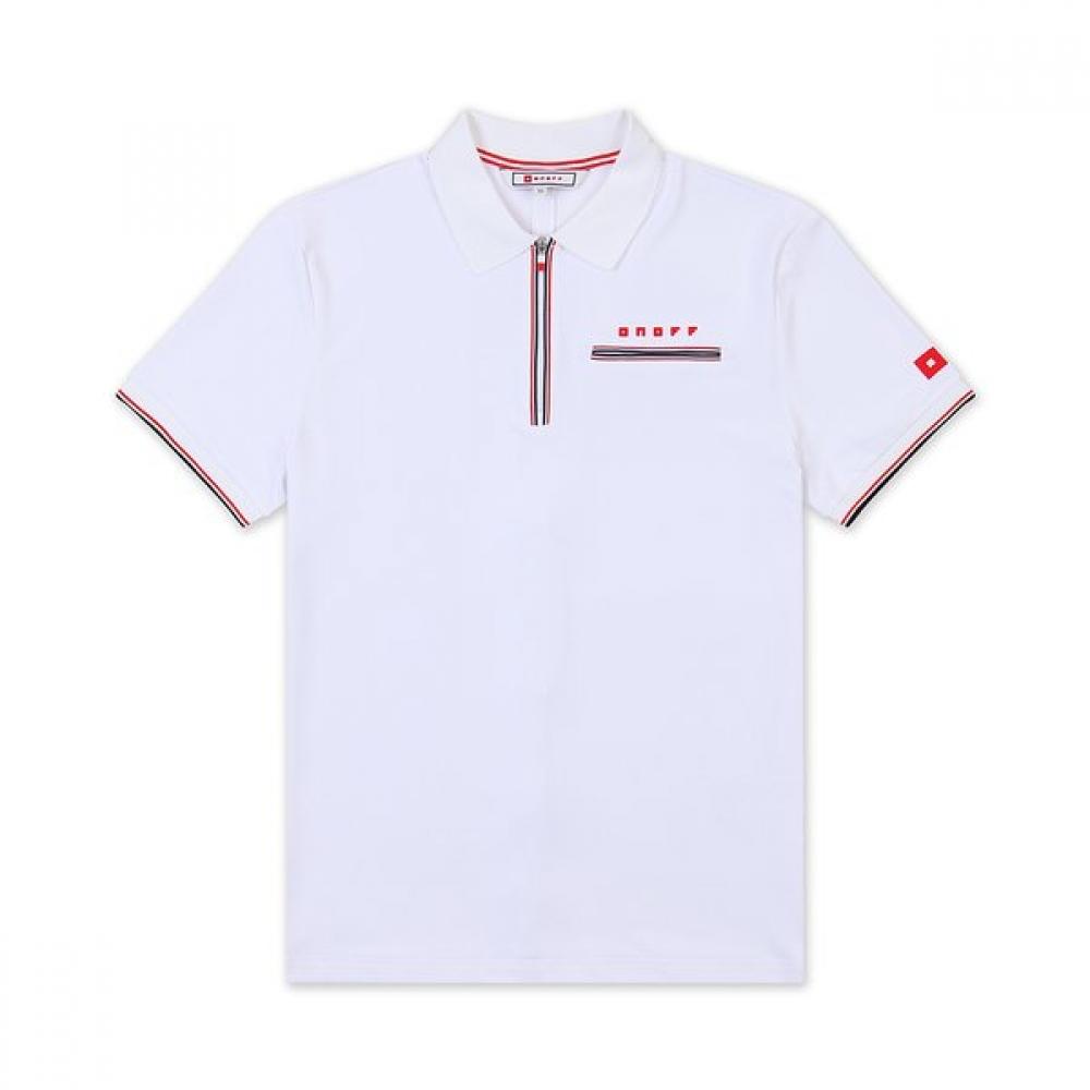 

Onoff Men S Half Zip ShorT Sleeve T ShirT Of9012ga whiTe WHITE/50