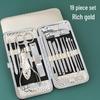 Tycoon Gold 19-Piece Diamond Pattern Manicure Tool Set