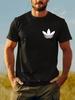 T-shirt Casual a Maniche Corte con Girocollo - Nera con Bianca ...