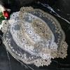 Европейский овальный вышитый прозрачный роскошный подстаканник для стола, коврик для отеля, виллы, домашняя мебель, подставка под кофейник, декоративная ткань