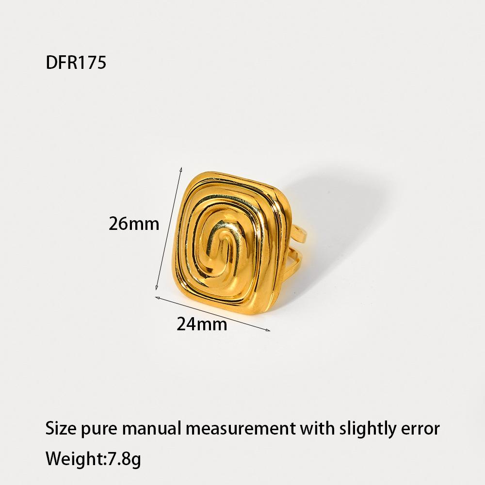 European and American ins plated 18K gold stainless steel starfish dragonfly geometric opening ring exaggerated design waterproof ring female