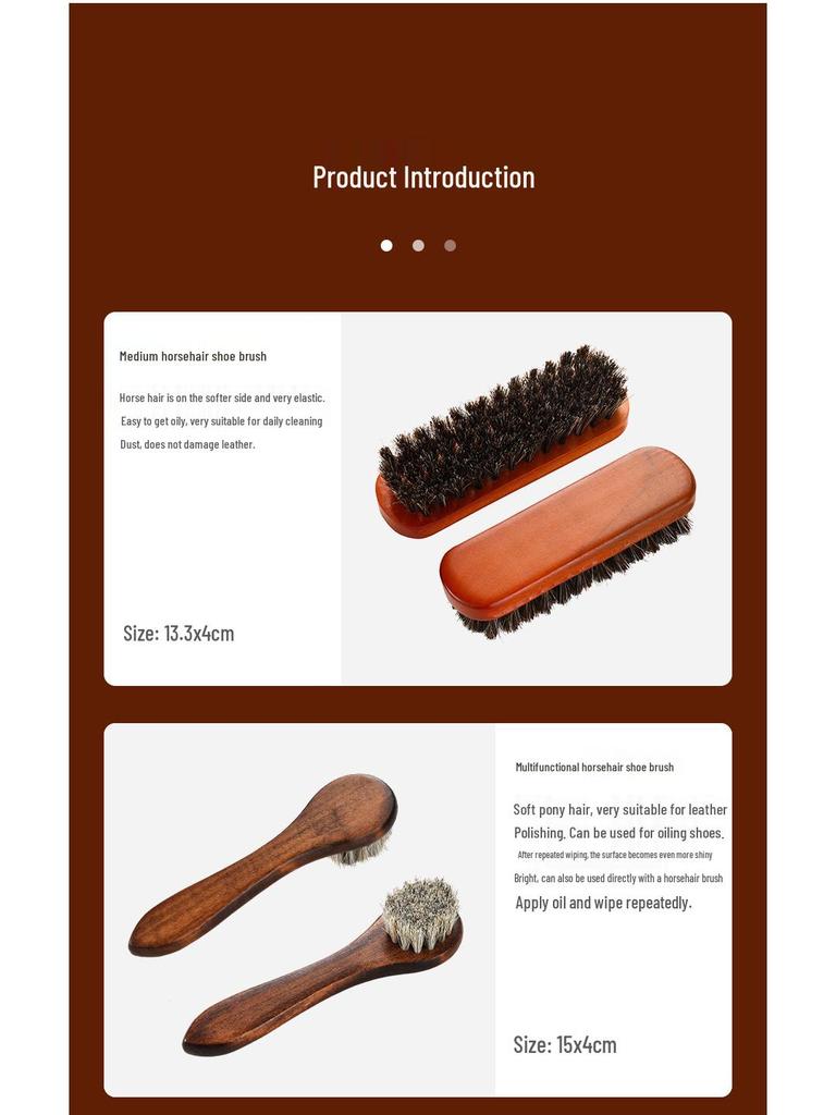 7-teiliges Rosshaar-Schuhbürsten-Set für Lederpflege - Schwarze & Farblose Politur, Reinigungs- und Wartungswerkzeuge