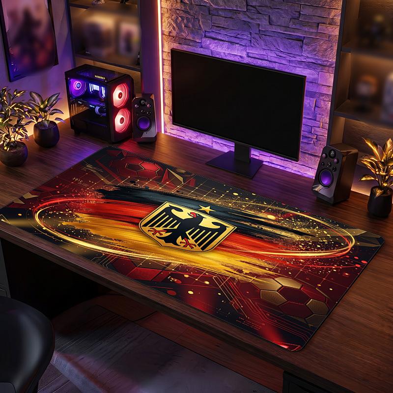 Germany Football Crest Mouse Pad, Extended Non Slip Rubber Desk Mat for Gaming Office Laptop Fan Gift