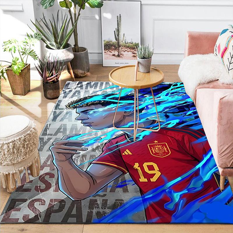 1ks Španělský Fotbalista Energetický Koberec pro Ložnici Obývací Pokoj Dekorace Pohovka Domácí Herní Plocha Koberec Protiskluzová Podložka. DT71601164
