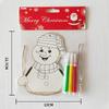 Christmas DIY Cartoon Wooden Easel: Creative Colorful Doodle Board Hanging Decoration