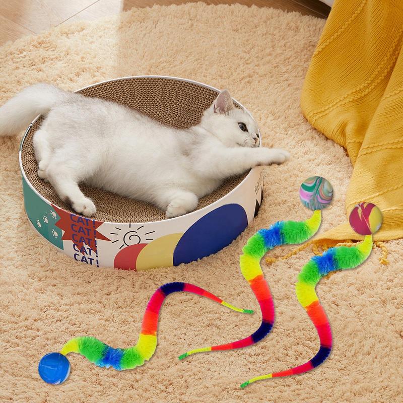 

3 шт. Мячики Игрушки для кошек с хвостом Кошачьи игрушки для жевания Прыгучий мяч Извилистый хвост Для котят Кусать Играть Плюшевые игрушки Интерактивная игрушка для кошек разноцветный