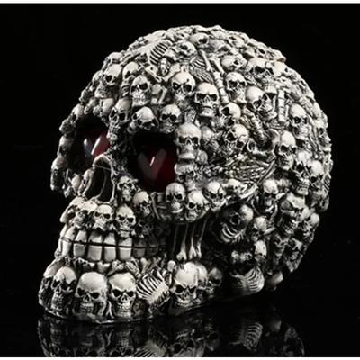 Handmade Resin Craft Gifts Creative Led Skull Ornaments Halloween Bar Decorations Desktop Personality Gadgets Party Funny Tool