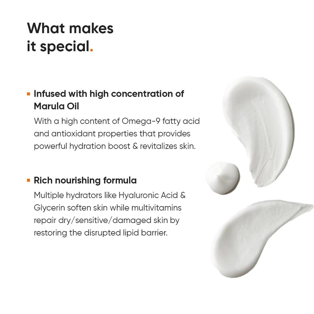 Minimalist Marula Oil 5% Face Moisturizer For Dry Skin With Hyaluronic Acid Deep Hydration 1.7oz