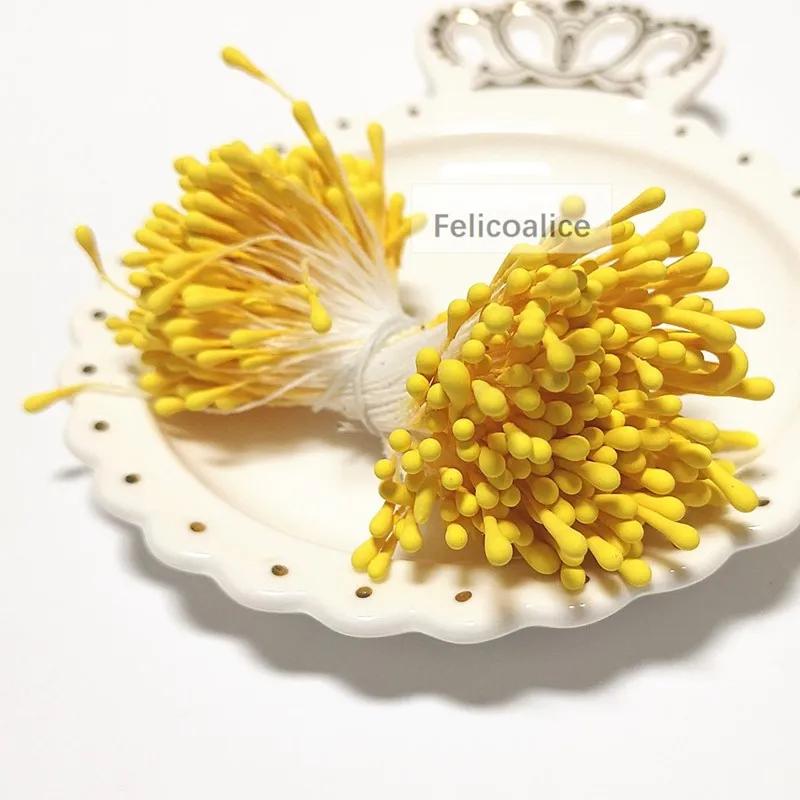 350pcs 2mm Heads Mini Flower Stamens Pistil Wedding Decoration Scrapbooking DIY Artificial Cards Cakes Flowers Accessories
