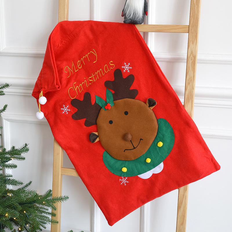 Christmas Red Non-woven Santa Claus Toys Storage Bags Large Christmas Drawstring Gift Bags Christmas Santa Claus Sacks
