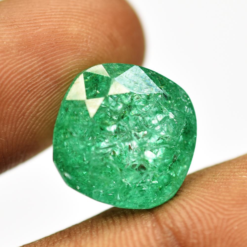 Natural CERTIFIED Green Emerald SQUARE Cushion Cut 17.65 Ct Loose Gemstone