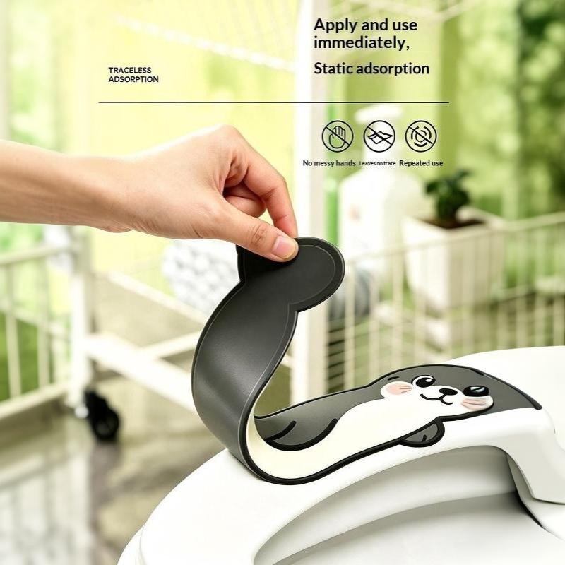 Cute Seal Toilet Seat Cushion Soft Warm Waterproof Washable Traceless Installation For Home Bathroom All Seasons Use