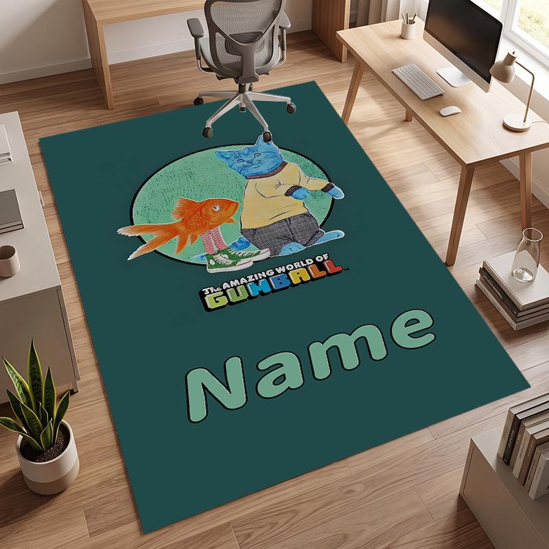 Gumball (1) Personalizovaný název Kancelářský koberec Stylová dekorace do obývacího pokoje, ložnice, kuchyně