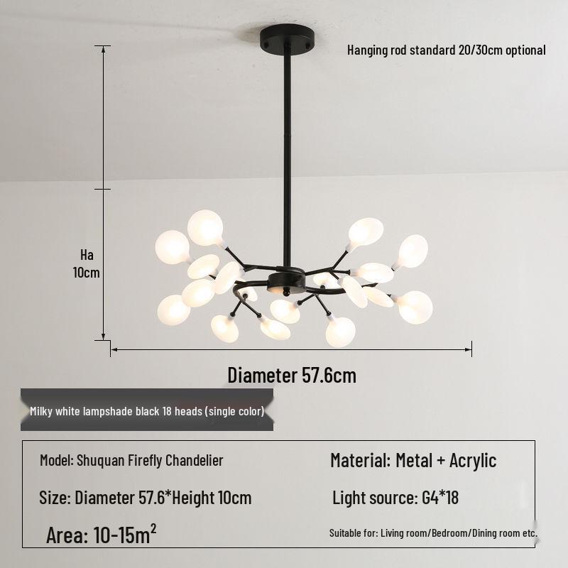 Nordic Firefly Chandelier: Minimalist Creative Lighting for Dining, Bedroom & Living Spaces