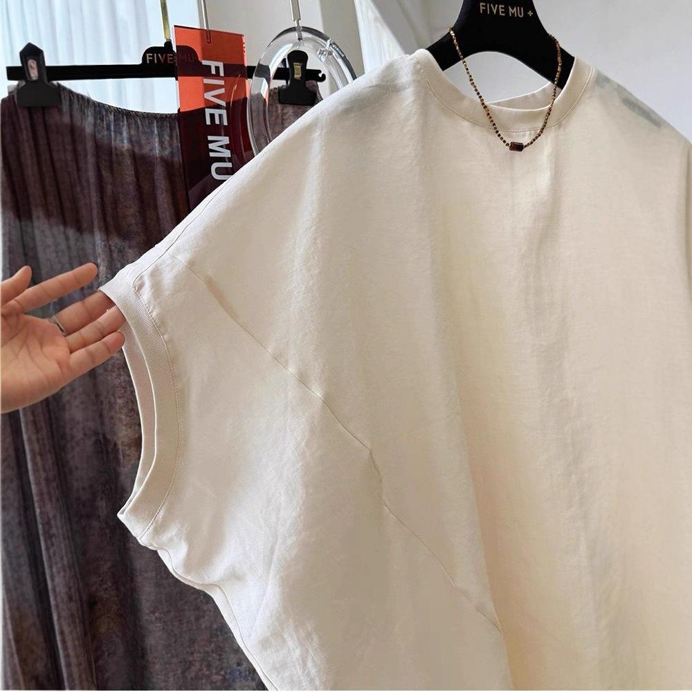 Trade Bat-sleeved Short-sleeved Shirt Women's New Summer Large Size Fat Mm Irregular Temperament Unique Top