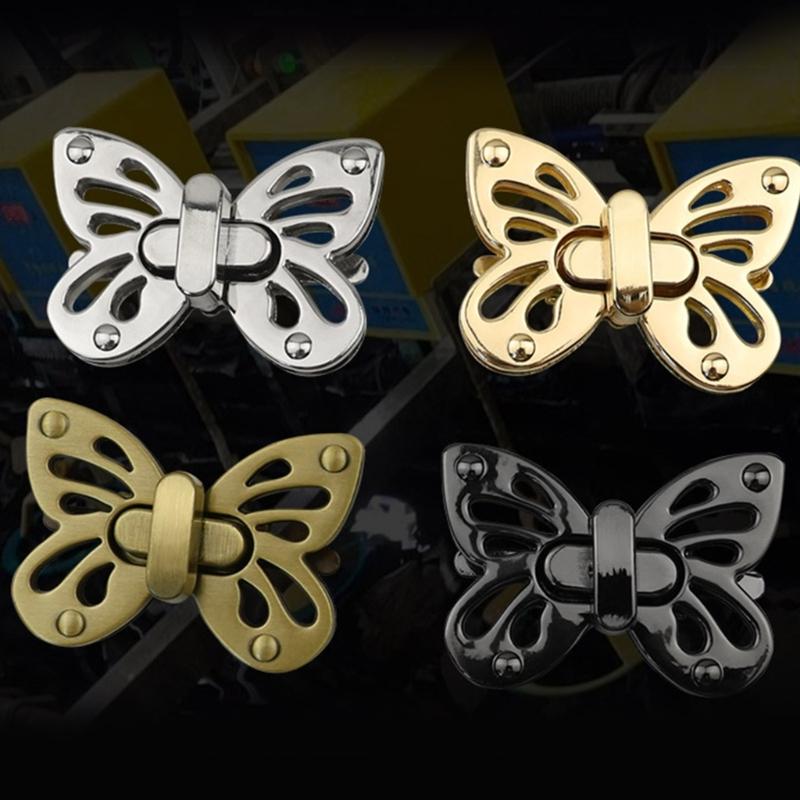 Functional Metal Twist Lock For Bags Butterfly Design Secure Mechanism Practical Handbag Hardware Accessory