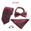 Men'S Waist Tie, Bow Tie, Pocket Towel, Cuff 4-Piece Set, Wedding Gift At Work