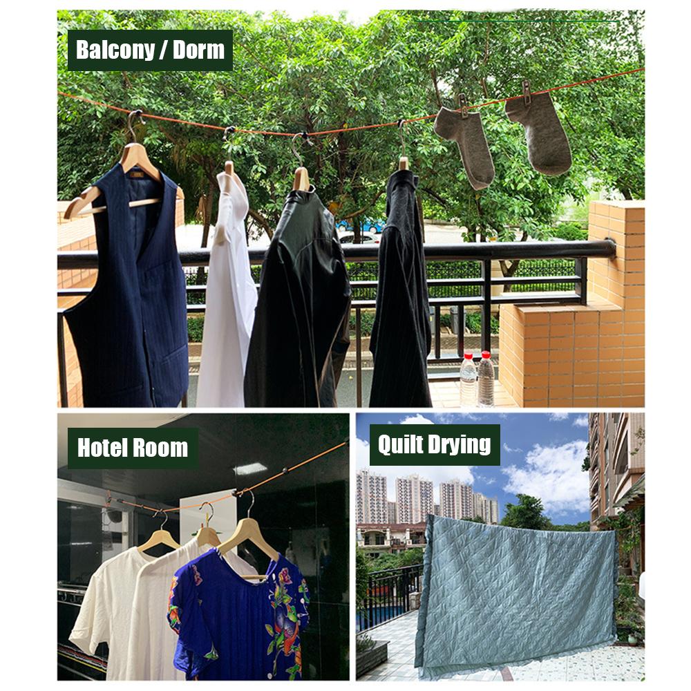 

Портативная веревка для белья с прищепками и фиксированными кнопками, ветрозащитная дорожная выдвижная веревка для белья