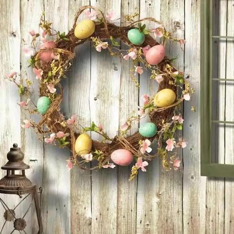 Colorful Easter Eggs Decor Spring Wreaths For Front Door Pastel Easter Egg Mini Spring Easter Wreath Easter Window Wreath