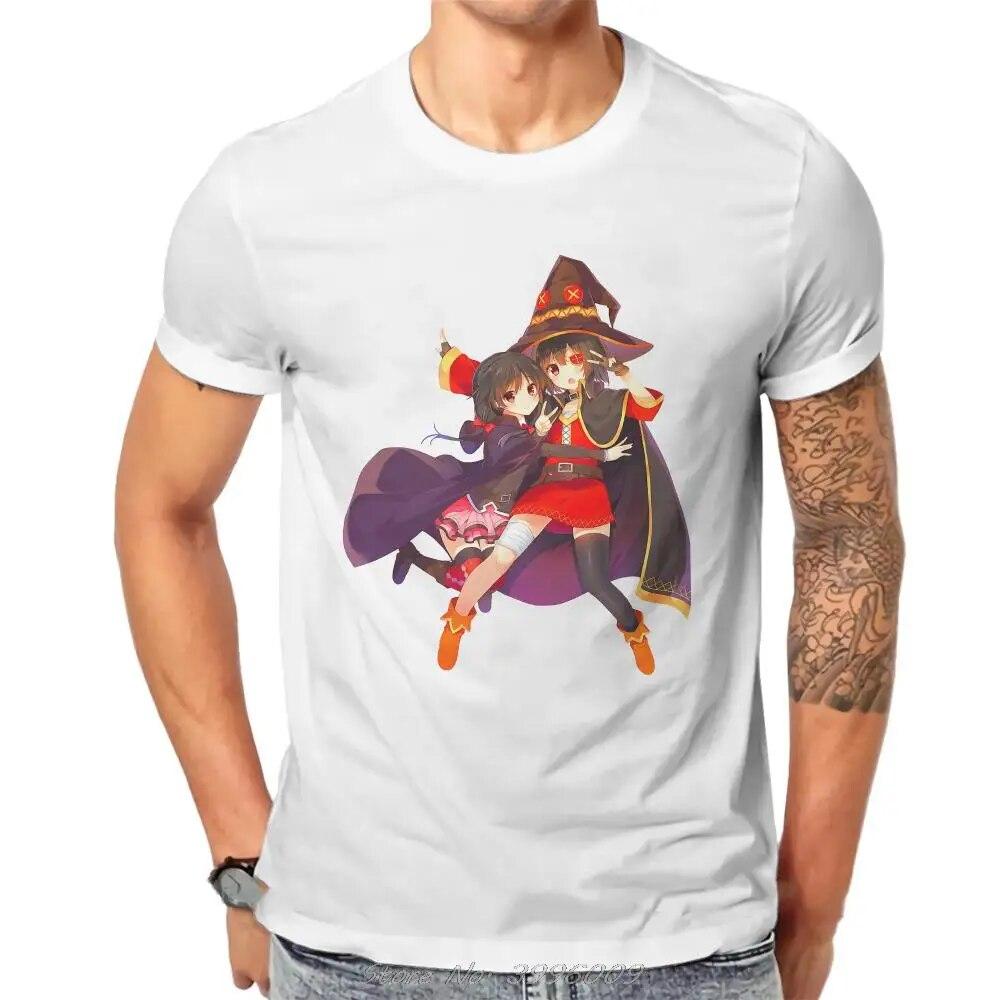 

Футболка Megumin and Yunyun «Божье благословение в этом чудесном мире», винтажная футболка с большим круглым вырезом, большие распродажи, одежда унисекс в стиле Харадзюку 3XL