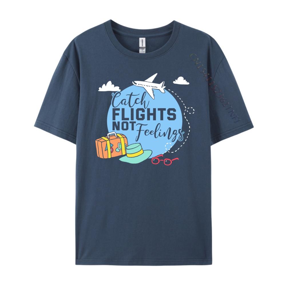 Flights Not Feelings Stewardess Flight Attendant T Shirt Men 100 Cotton Gifts For Men