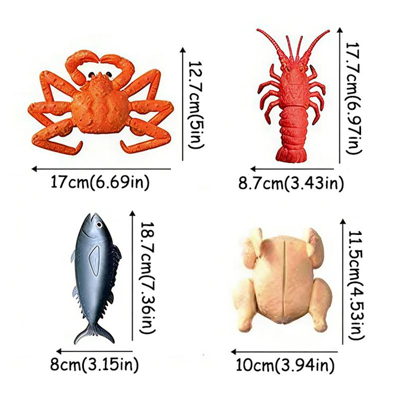 Kids Cutting Food Pretend Kitchen Toys Simulated Seafood Disassembly Crab/Tuna/Turkey Set Educational Role Play Gift Girls Toys