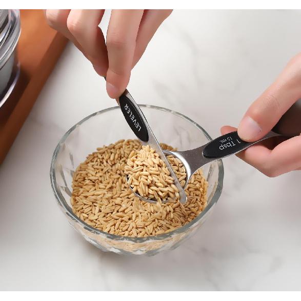 Magnetic Measuring Cups and Spoons Set Including 7 Stainless Steel Measuring Cups 8 Double Sided Magnetic Measuring Spoons Set with 1 Leveler Kitchen