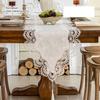 European Lace Hollow Table Runner with Tassels Luxury Dust-Proof Tv Cabinet Cover Cloth Retro Long Tablecloth for Wedding Party