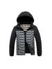 Light Cotton Jacket Men's Models Winter Crash Colour Full Print Removable Cap Thickened Hooded Comfortable and Versatile Jacket Men