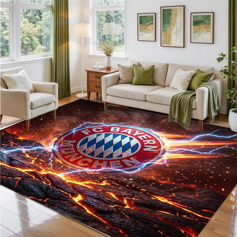 Tapis Velours Cristal Design Bayern Munich Tapis Décoratif Doux pour Chambre à Coucher Entrée