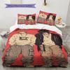 Anime Pattern Bedding Quilt Set Quilt Cover Pillowcase Home Decoration Birthday Gift (1 * Duvet Cover + 2 * Pillowcase, Without Core)