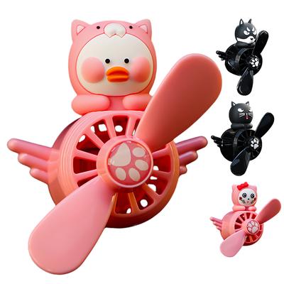 Drehender Propeller Kleine Ente Auto Aromatherapie Lüftungsschlitzclip Cartoon Katze Pilot Aroma Diffusor Drehend Auto Parfüm Ornament