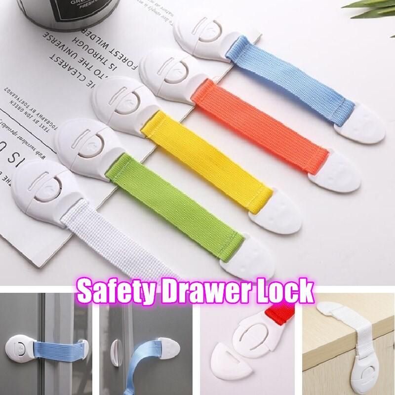 1pc Colored Webbing Multifunctional Safety Locks Children Anti-opening Cabinet Safe Lock Anti-clip Hand Door Lock Fixing Clips