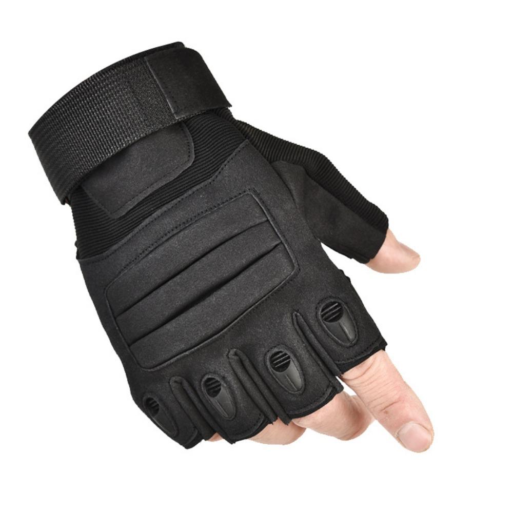 

Cycling Half Finger Open Finger Protection Anti-skid Camping Training Black Hawk Gloves XL чорний