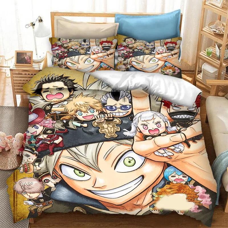 Comforter Anime Black Clover Asta 2_3Pcs Bedding Set Bedroom Single Twin King _Size Home Textiles