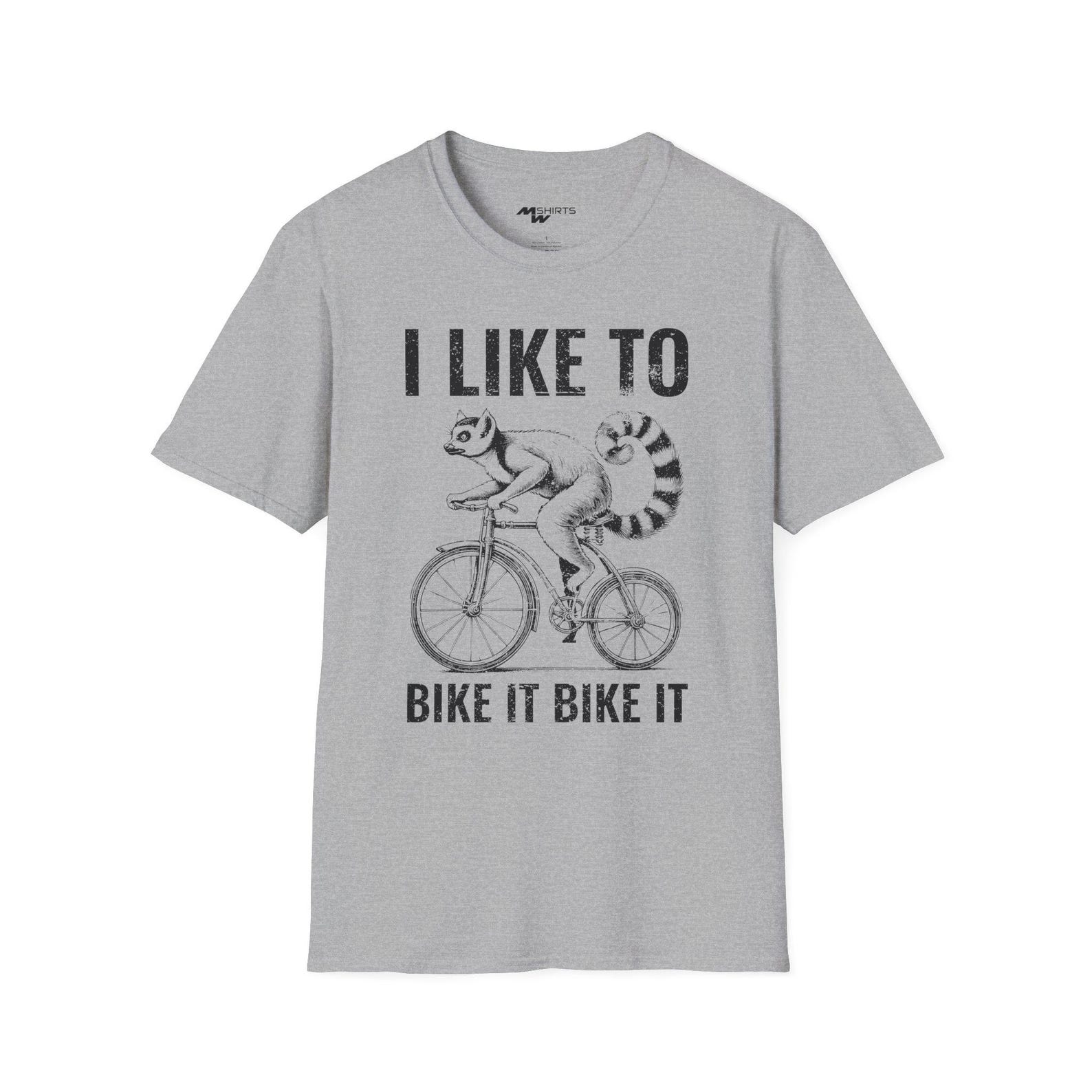 Lemur Bike T-Shirt: Madagascar Inspired Engraving Style S