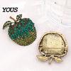 Daily Wear Brooch Rhinstone Fruit Pin for Women, Shape Alloy Lapel Clothing Jewelry Accessories Pin, Wedding Party Prom Accessory