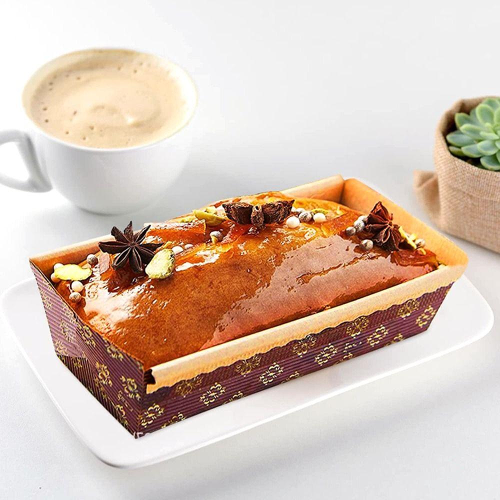 Party 25Pcs Baking Disposable Rectangle Cake Liner Paper Loaf Pans Bread Tray Toast Box