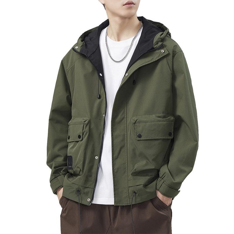 Three-Proof Technology Fabric Outdoor Mountaineering Jacket Men'S Hooded Loose Casual Jacket Men'S Jacket Comfortable