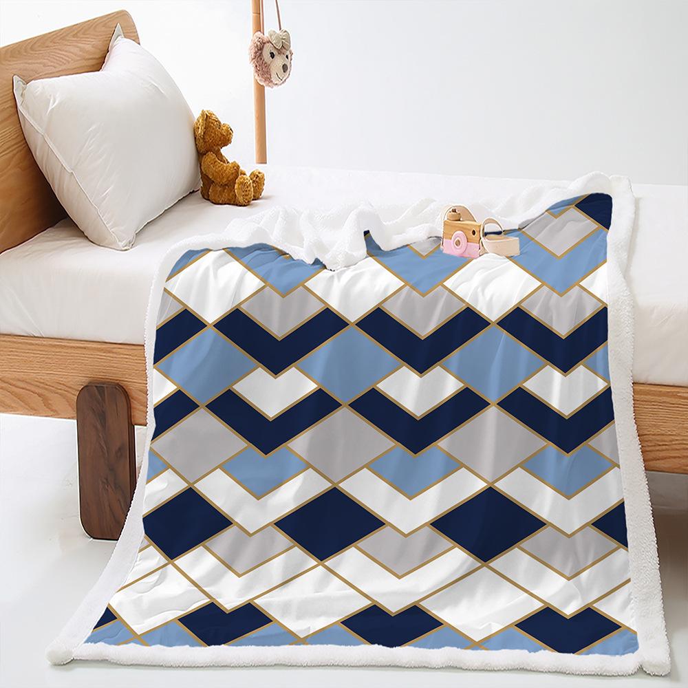 Blanket Geometric Pattern Blanket Lamb Fleece Crystal Fleece Blanket Blanket Universal