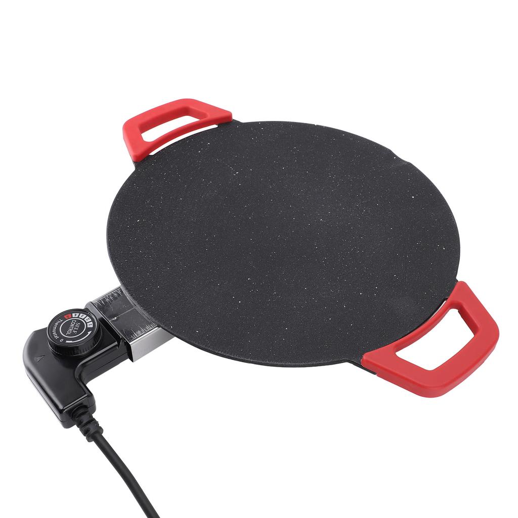 Elektrická grilovací pánev 30 cm Kulatá grilovací mřížka Konkávní design Nepřilnavý knoflík teploty